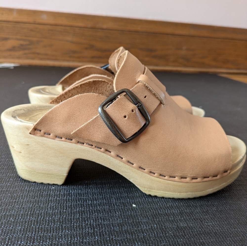 No. 6 open-toe clog sandals